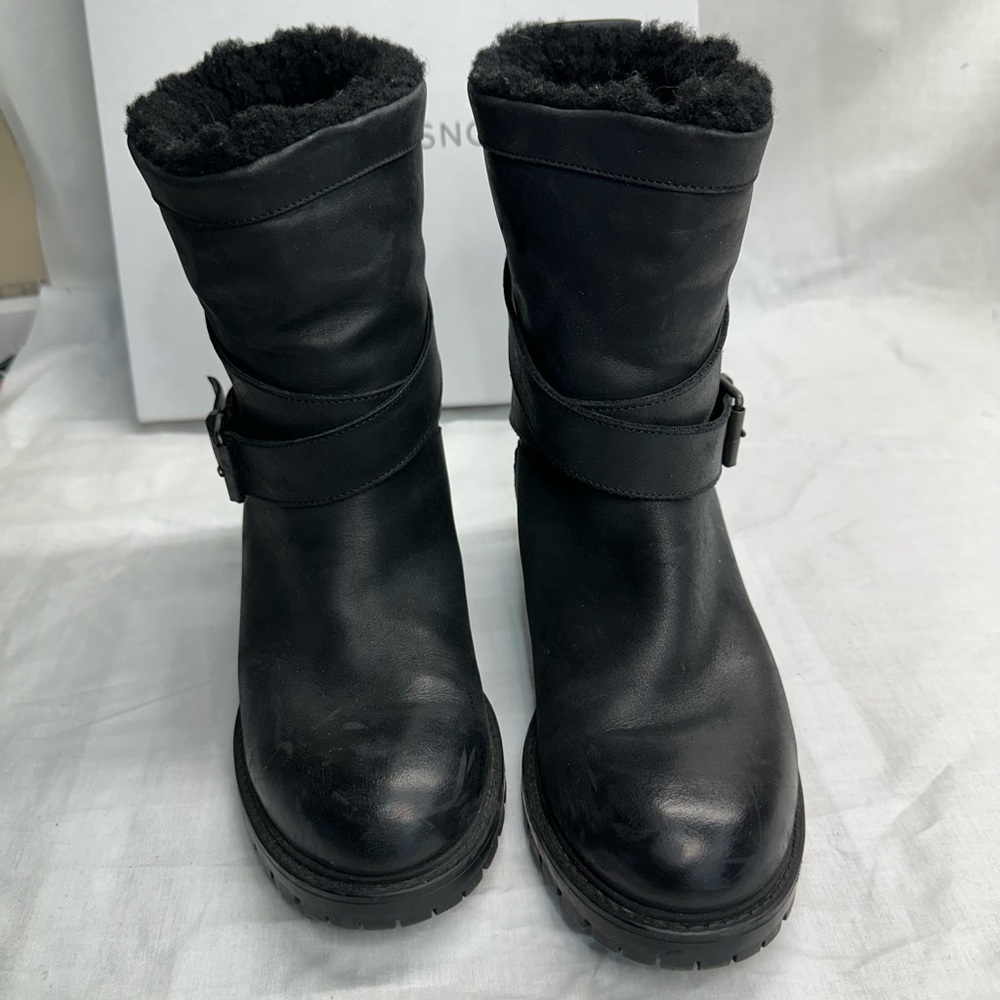 ROSS & SNOW Shearling Moto Boots